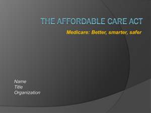 Affordable Care Act Toolkit: Medicare