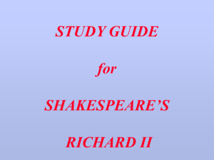 FAMILY TREE STUDY GUIDE for SHAKESPEARE'S RICHARD II