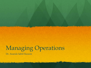 Managing Operations - Ananda Sabil Hussein,Ph.D