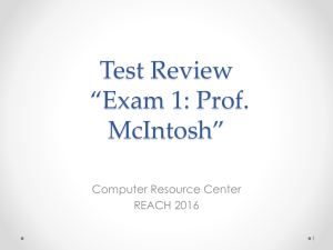 Test Reviews *Exam 1*