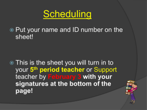 Grades 10-12 Scheduling Information