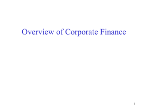 OVERVIEW OF FINANCE