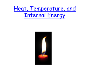Heat, Temperature, and Internal Energy