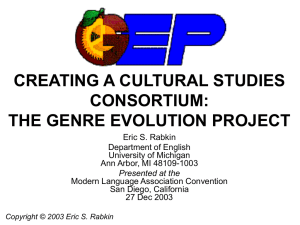 Creating a Cultural Studies Consortium: The Genre Evolution Project