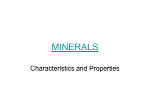 Mineral Characteristics - SchoolWorld an Edline Solution