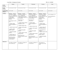 Lesson Plans : Contemporary Literature Wills - 4/6