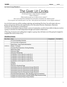 The Giver Lit Circles