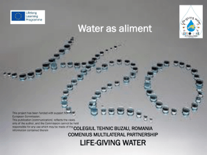 Water as aliment - Life