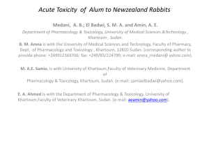 Acute Toxicity of Alum to Newzealand Rabbits