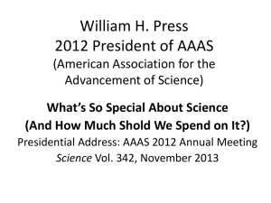 William H. Press President of AAAS (American Association for the