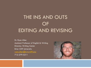 The Ins and Outs of Editing and Revising