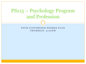 PS115 – Psychology Program and Profession
