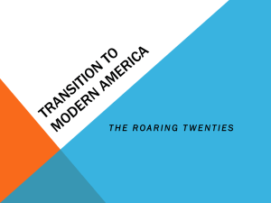 CHAPTER 25 TRANSITION TO MODERN AMERICA