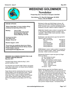 WEGM Newsletter May 2015 - Weekend Gold Miners Club