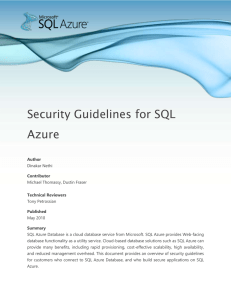 Security Guidelines for SQL Azure