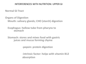 INTERFERENCES WITH NUTRITION: UPPER GI