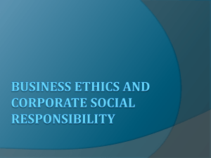 Business Ethics and Corporate Social Responsability