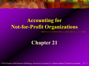 Accounting for Not-for-Profit Organizations Chapter 21