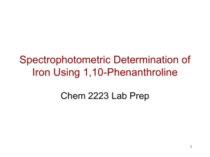 Spectrophotometric Determination of Iron Using 1,10