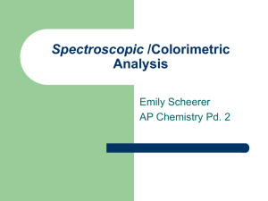 Spectrophic/Colorimetric analysis