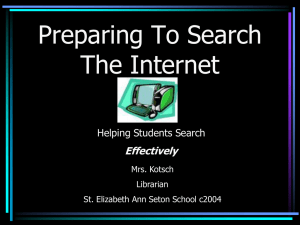Searching the Internet - Lamar R