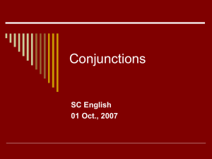 Conjunctions - Mr. Swartos's Webpage