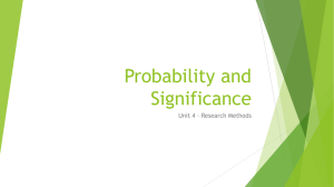 Probability and Significance