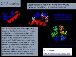 What proteins an organism needs to produce and in what quantity