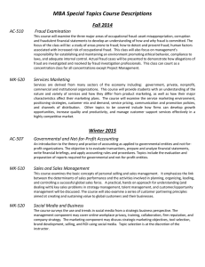 MBA Special Topics Course Descriptions Fall 2014 AC