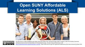 this presentation - Open SUNY Affordable Learning Solutions
