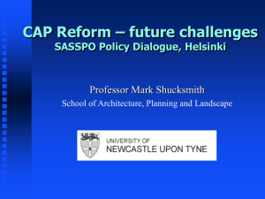 CAP Reform - future challenges