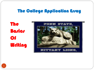 Writing a College Application Essay