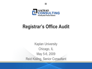 Registrar's Office Audit