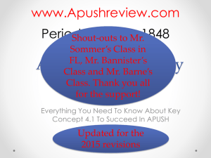 APUSH Review Key Concept 4.1, revised 2015
