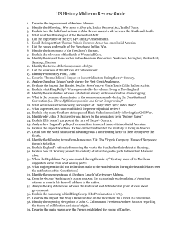 us history to 1877 final exam study guide