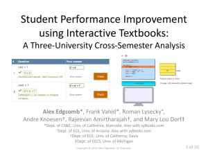 Student Performance Improvement using Interactive Textbooks A
