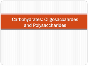 Carbohydrates: Oligosaccahrdes and Polysaccharides