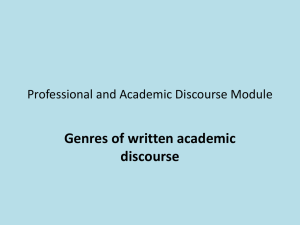 Professional and Academic Discourse Module