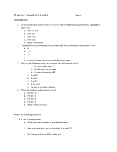 AP Statistics: Probability Ch 6-1 and 6-2