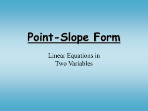 Point slope form