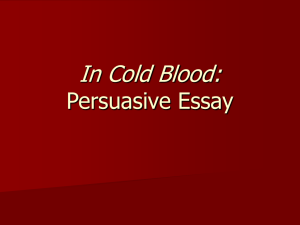 In Cold Blood: Opinion Essay