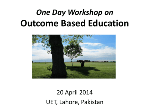 Outcome Based Education - Pakistan Engineering Council