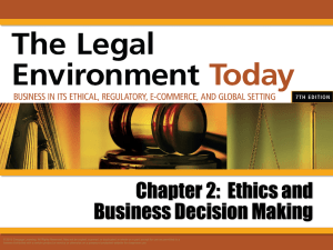 Chapter 2: Ethics and Business Decision Making