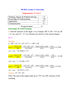 MCR 3U Trigonometry Test 1