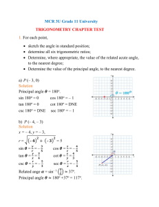 MCR 3U Trigonometry Chapter Test