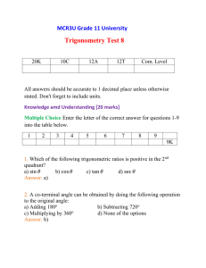 MCR 3U Trigonometry Test 8