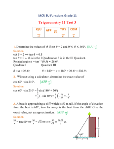 MCR 3U Trigonometry Test 3