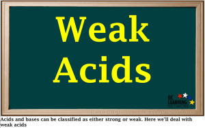 Weak Acids - BC Learning Network