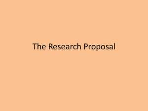 The Research Proposal