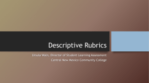 Descriptive Rubrics - Central New Mexico Community College